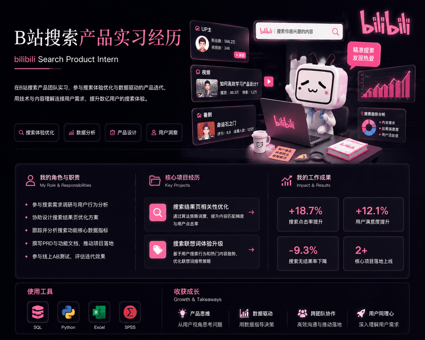 B站搜索产品实习项目概念图